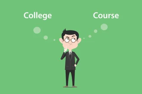 Confusing to make a decision for going to college or course illustration with a 스톡 일러스트