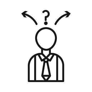 Confusing man icon Black line art vector logo Stock Illustration