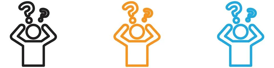 Confusing man vector logo set collection for web app ui Stock Illustration