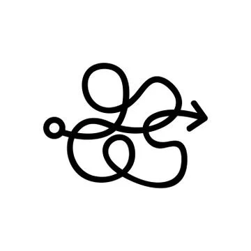 Confusing movement direction icon vector outline illustration Stock Illustration