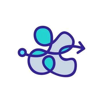 Confusing movement direction icon vector outline illustration Stock Illustration