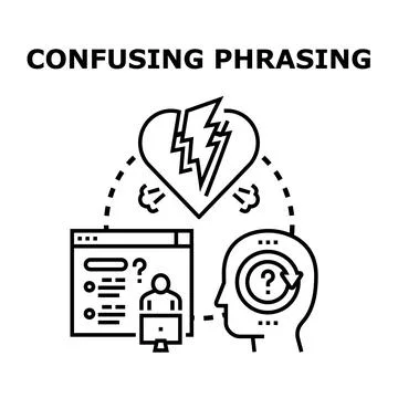 Confusing phrasing causing misunderstanding and communication breakdown Stock Illustration