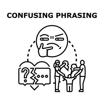 Confusing phrasing creating family miscommunication and divorce issues Stock Illustration