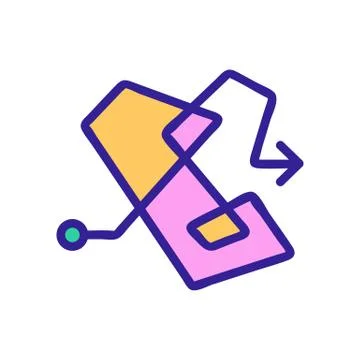 Confusing route diagram icon vector outline illustration Stock Illustration