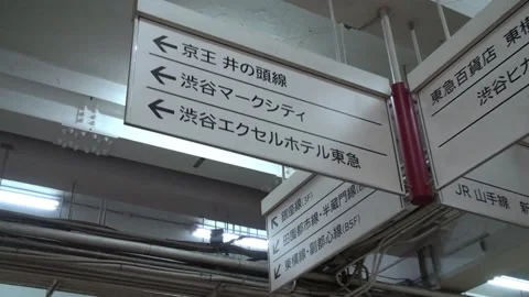 Confusing Signs In The Tokyo Metro In Tokyo, Japan Stock Footage 159053729
