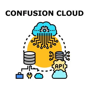 Confusion cloud with network architecture concept Stock Illustration