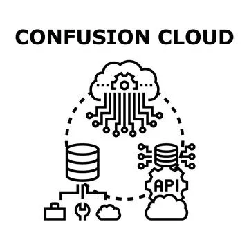 Confusion cloud with network architecture concept Stock Illustration
