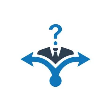 Confusion in Decision Making Icon Stock Illustration