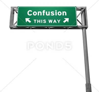 Confusion - Freeway Exit Sign Stock Illustration