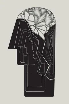 Confusion head Stock Illustration