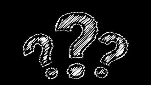 Confusion marks animated hand drawn scribble multiple question marks wiggli.. Stock Footage 342963538