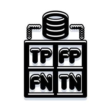 Confusion matrix evaluating machine learning model performance Stock Illustration
