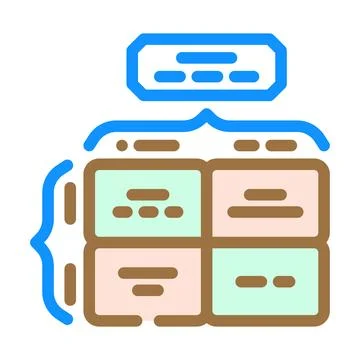 Confusion matrix machine learning color icon vector illustration 库存插图