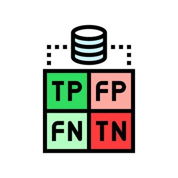 Confusion matrix machine learning color icon vector illustration イラスト素材
