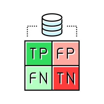 Confusion matrix machine learning color icon vector illustration Stock Illustration