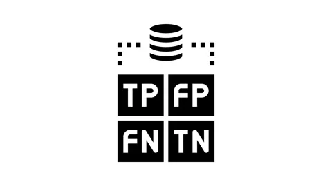 Confusion matrix machine learning glyph icon animation Stock Footage 326145305