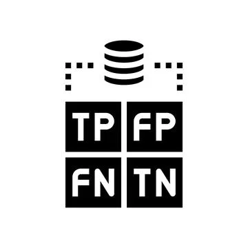 Confusion matrix machine learning glyph icon vector illustration イラスト素材