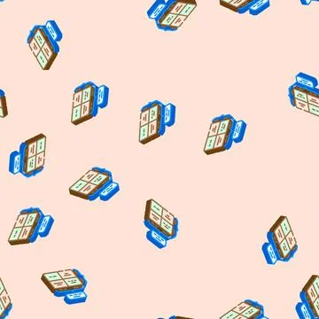 Confusion matrix machine learning isometric icon seamless pattern 스톡 일러스트