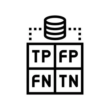 Confusion matrix machine learning line icon vector illustration 스톡 일러스트