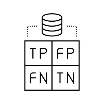 Confusion matrix machine learning line icon vector illustration イラスト素材