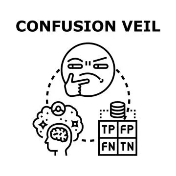 Confusion veil concept and data analysis difficulties Stock Illustration