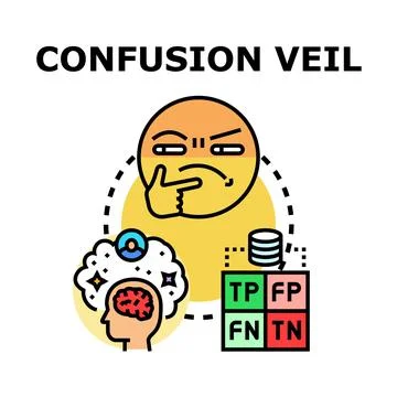 Confusion veil concept and data analysis difficulties Stock Illustration