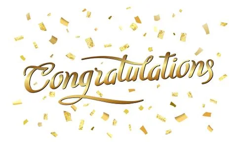 Cong gold confetti Stock Illustration