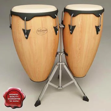 Conga Drums 3D Model