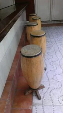 Conga drums stool 스톡 사진