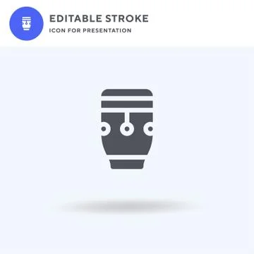 Conga icon vector, filled flat sign, solid pictogram isolated on white, logo  Stock Illustration