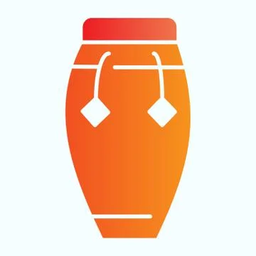 Conga thin flat icon. Drum vector illustration isolated on white. Musical Illustrazione stock