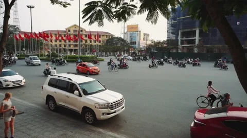 Congested Road In Hue, Busy Rush Hour, Infrastructure, Transportation, Vietnam Stock-Footage 132184719