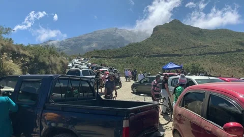Congested Road Leading To Nevado del Ruiz-Tolima Province, Colombia Stock Footage 270193268