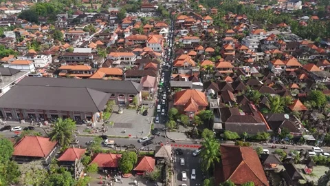 Congested streets and traffic jam in Ubud Bali, Indonesia Stock Footage 320387362