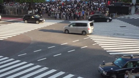 Congested Tokyo Shibuya Intersection (scramble Intersection) Stock Footage 66654719