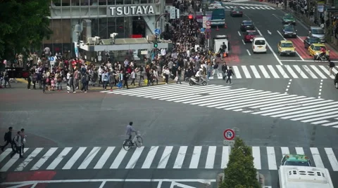 Congested Tokyo Shibuya Intersection (scramble Intersection) Stock Footage 66654734