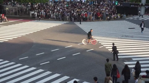 Congested Tokyo Shibuya Intersection (scramble Intersection) Stock Footage 66655168