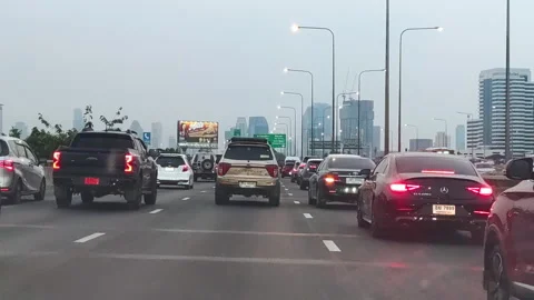 The congested traffic on the expressway Stock Footage 271138776