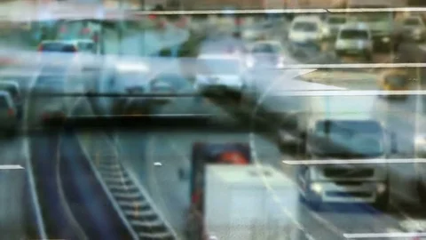 Congested traffic on a highway Stock Footage 72283720
