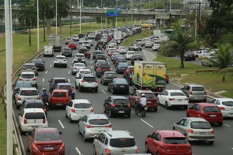 Congested traffic in Salvador Stock Photos