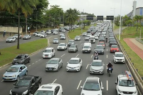 Congested traffic in Salvador Stock Photos