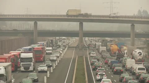 Congestion on a Highway, Germany Stock Footage 10868942