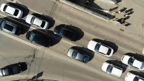 Congestion in Krasnodar from a height. Stock Footage 125345224
