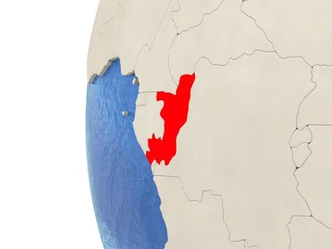Congo on 3D globe Stock Illustration