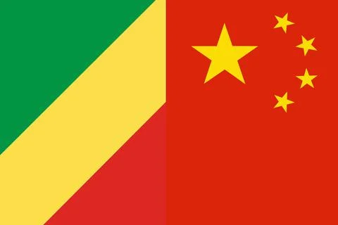 Congo and China flag countries Stock Illustration