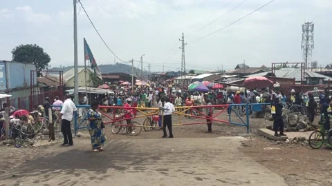 Congo and Rwanda border are among the most intense border regions of trade Video stock 145794776