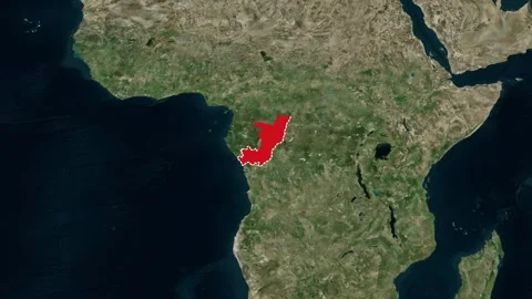 Congo Border Highlighted Zoomed Map Animation Stock-Footage 330383367