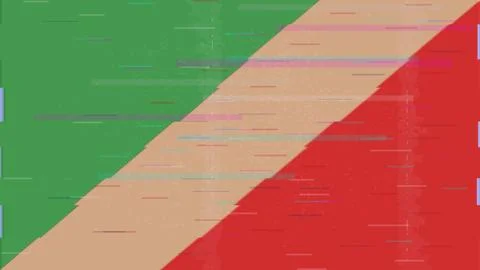 Congo-Brazzaville Glitch Flag Vector - RGB Split Digital Video Frame Design Stockillustratie