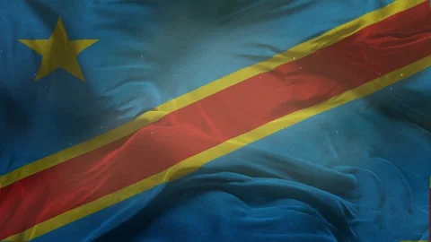 Congo democratic   Flag      .Slow Motion Cloth Animation -3D Rendering Stock-Footage 281023737