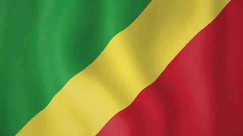 Congo, Democratic Republic of the animated flag. Seamless loop. 4K Stock-Footage 145434742